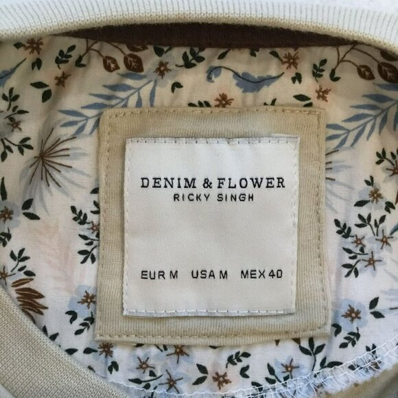 Denim & Flower Ricky Singh Tee Short Sleeve Pullover Crew Neck Palm Trees Medium - Picture 7 of 9